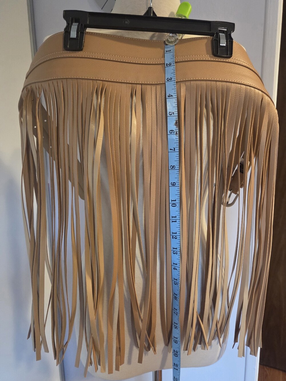 Fringe Double Buckle Wrap Belt in Tan By Venus - Picture 9 of 9